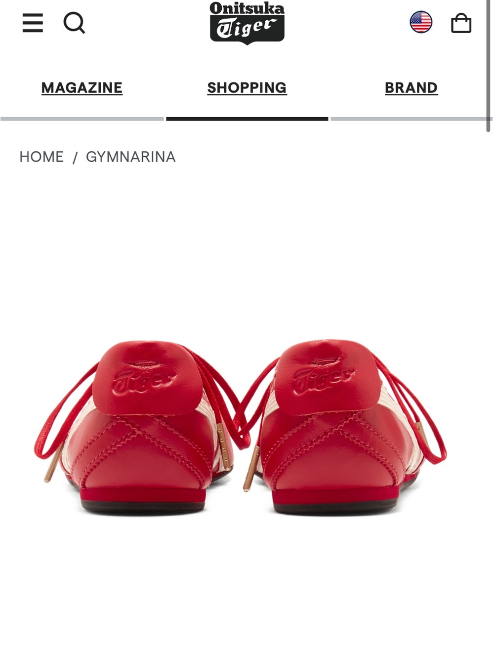 Onitsuka Tiger Red Gymnarina Ballet Flats - Picture 8 of 9